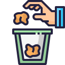 Recycling Icon, hand putting rubbish in the bin