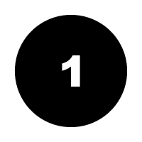 number 1 in a black circle