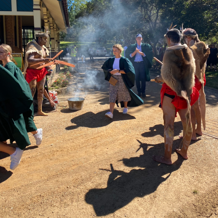 Traditional Smoking Ceremony at Booloominbah Welcome Ceremony 2021