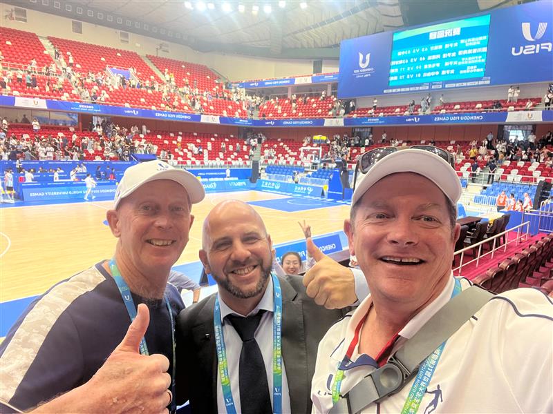 three men at FISU world games 2021