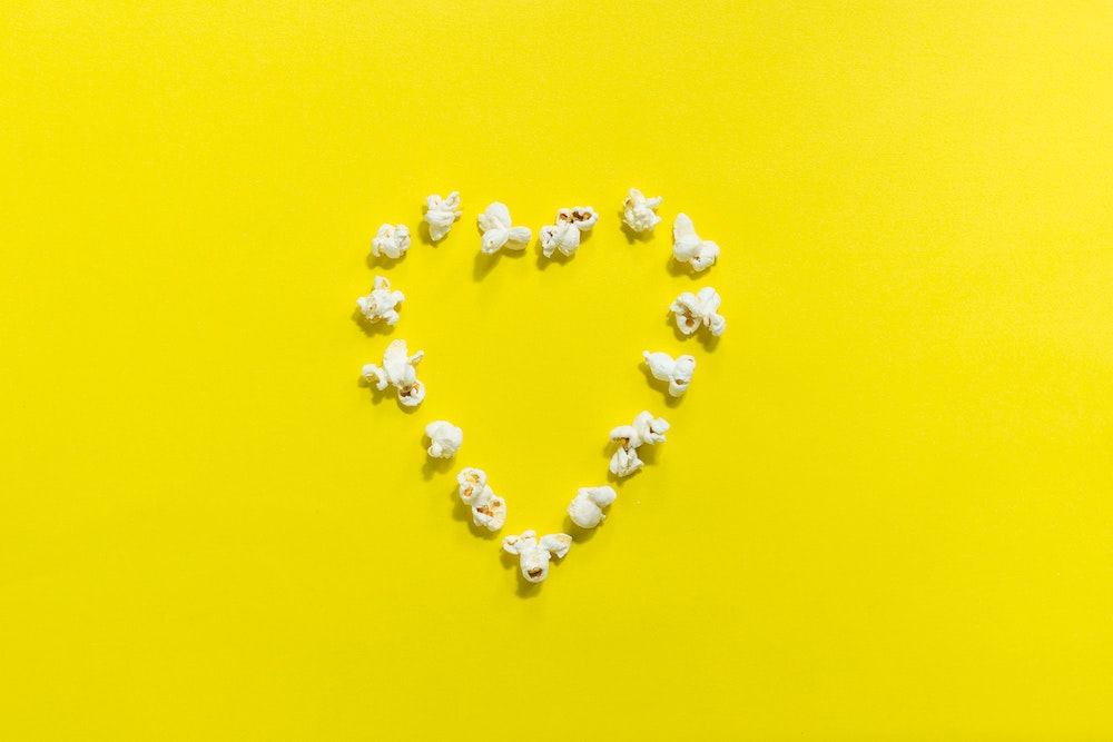 popcorn love heart