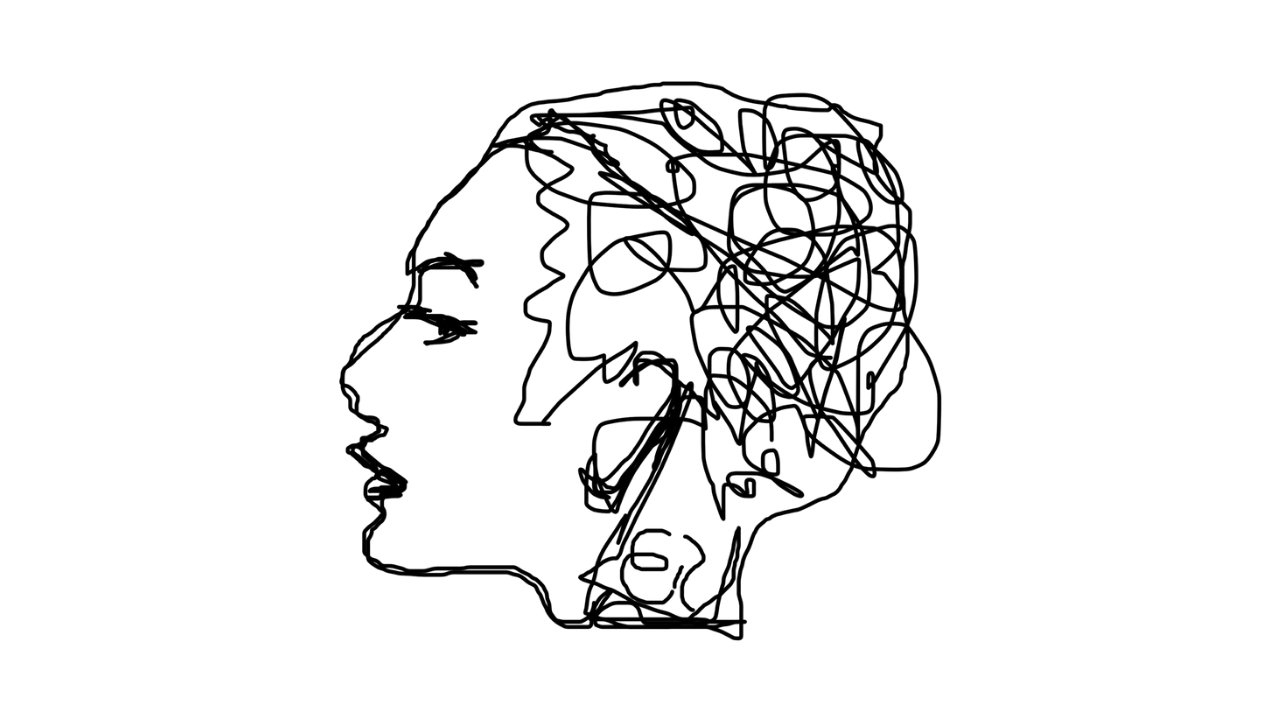 Side Profile Face Line Drawing